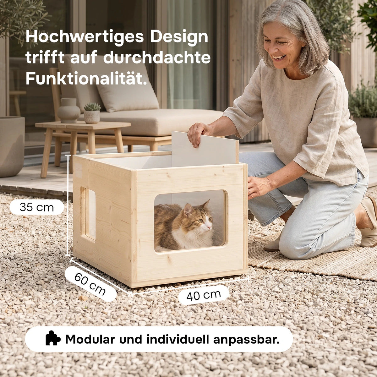 Niche pour chat isolée pour l'extérieur, résistante aux intempéries, fabriqué en Allemagne, avec isolation, résistante à l'hiver
