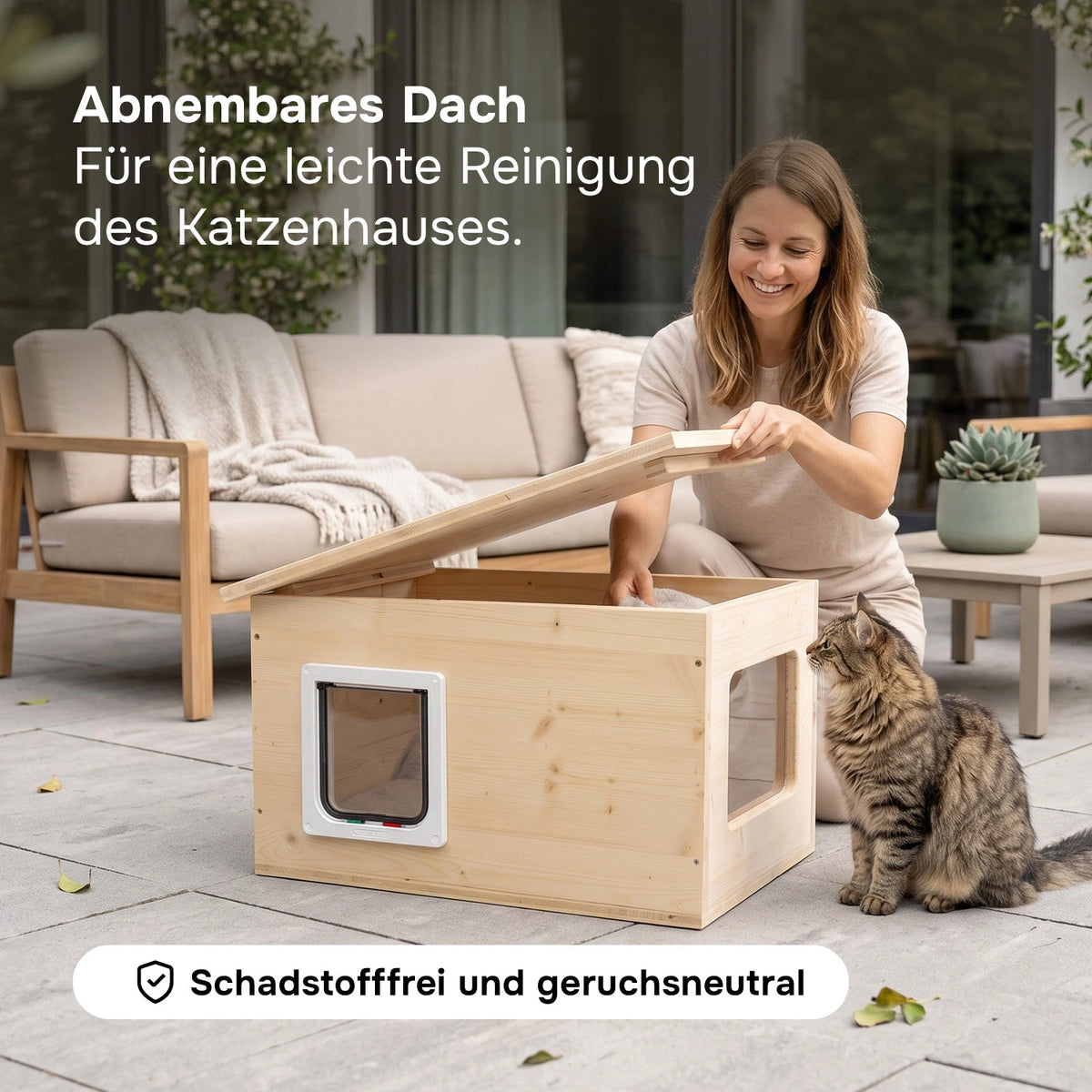 Niche pour chat isolée pour l'extérieur, résistante aux intempéries, fabriqué en Allemagne, avec isolation, résistante à l'hiver