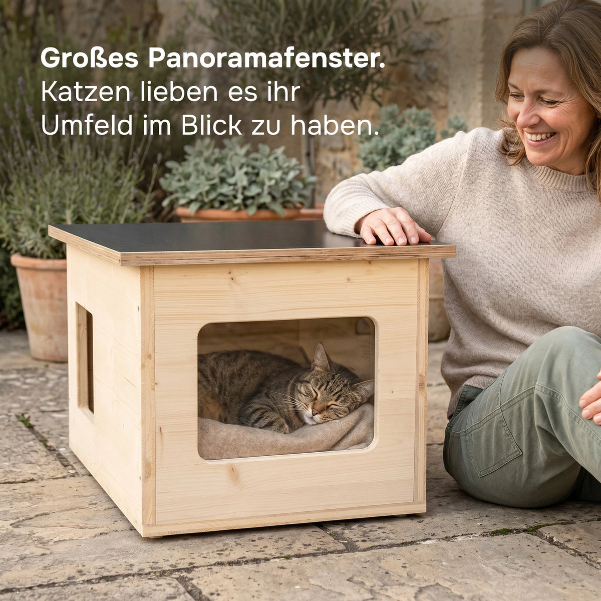 Niche pour chat isolée pour l'extérieur, résistante aux intempéries, fabriqué en Allemagne, avec isolation, résistante à l'hiver