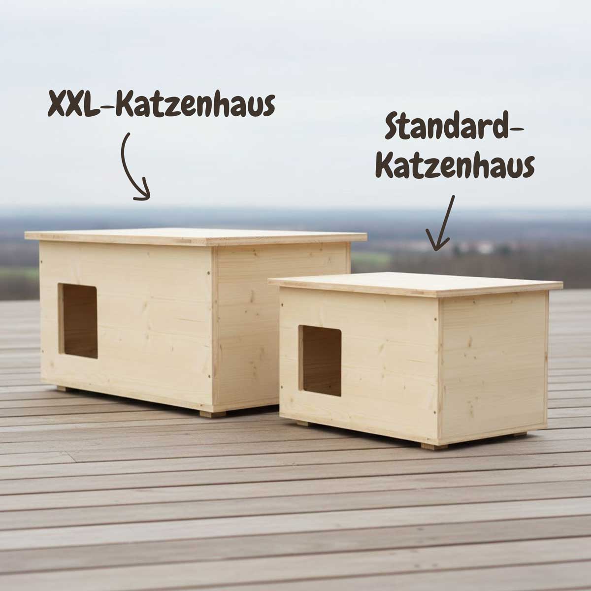 Maison pour chat XXL, extérieur, résistante aux intempéries avec isolation pour grands chats, fabriquée en Allemagne