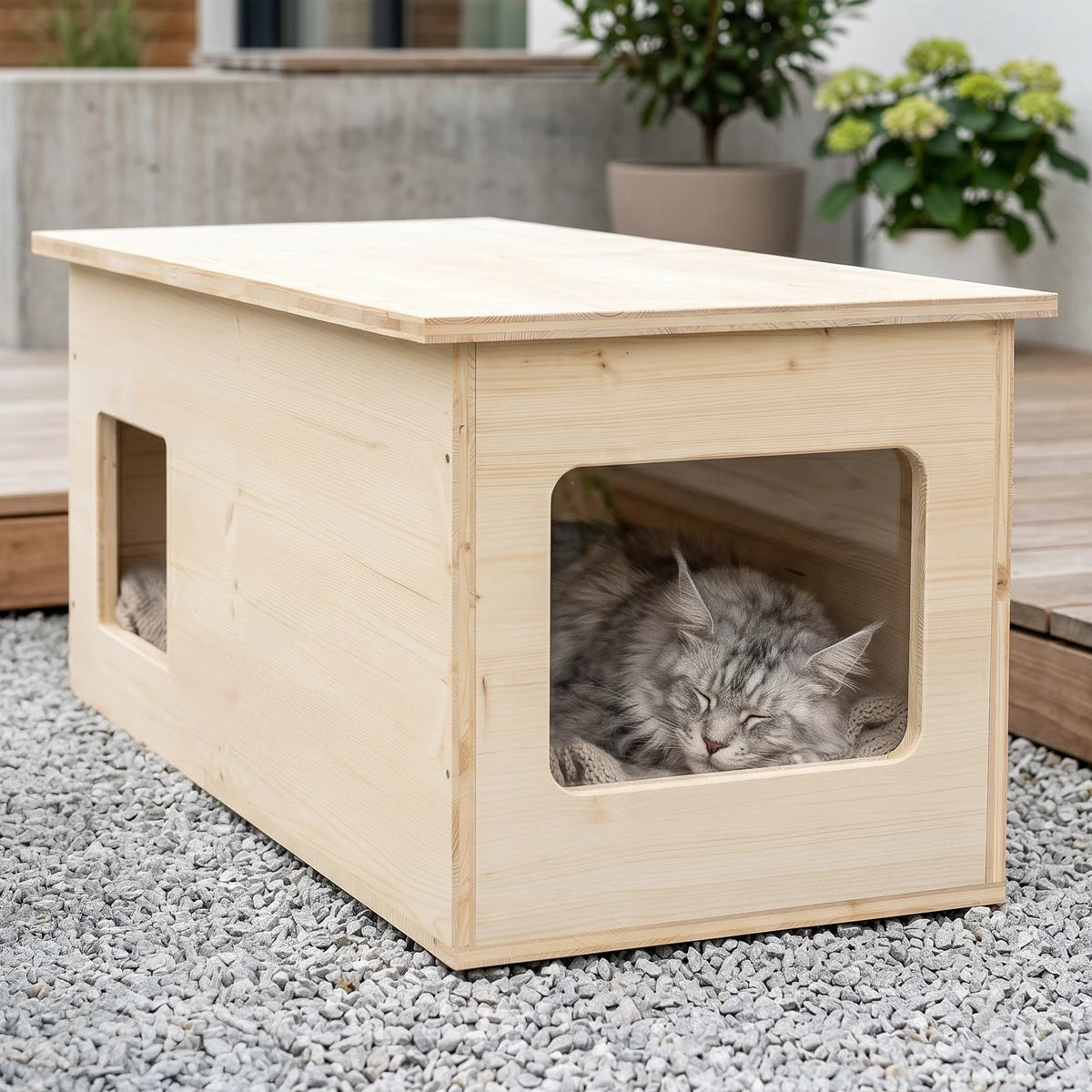 Maison pour chat XXL, extérieur, résistante aux intempéries avec isolation pour grands chats, fabriquée en Allemagne