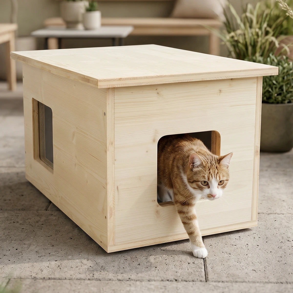 Niche pour chat isolée pour l'extérieur, résistante aux intempéries, fabriqué en Allemagne, avec isolation, résistante à l'hiver