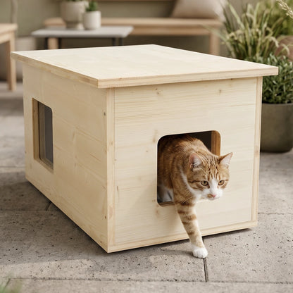 Niche pour chat isolée pour l'extérieur, résistante aux intempéries, fabriqué en Allemagne, avec isolation, résistante à l'hiver