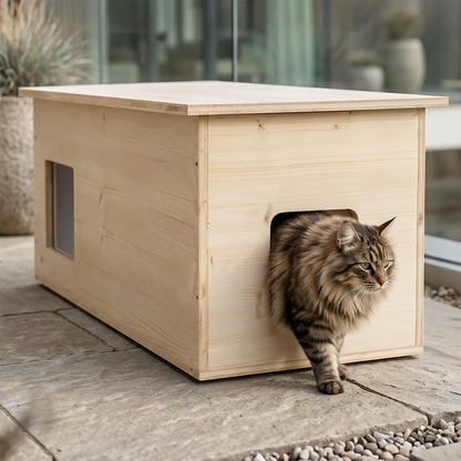 Maison pour chat XXL, extérieur, résistante aux intempéries avec isolation pour grands chats, fabriquée en Allemagne