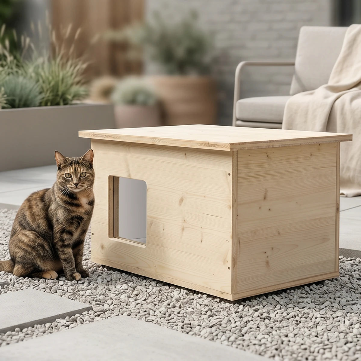 Niche pour chat isolée pour l'extérieur, résistante aux intempéries, fabriqué en Allemagne, avec isolation, résistante à l'hiver
