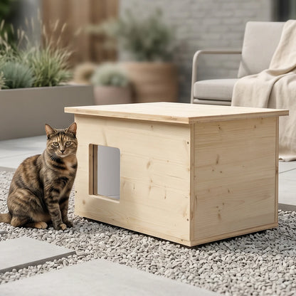 Niche pour chat isolée pour l'extérieur, résistante aux intempéries, fabriqué en Allemagne, avec isolation, résistante à l'hiver