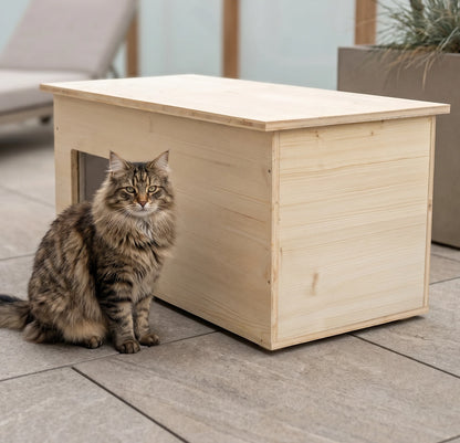 Maison pour chat XXL, extérieur, résistante aux intempéries avec isolation pour grands chats, fabriquée en Allemagne